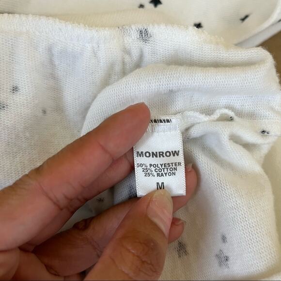 Monrow Star Print White Zip Up Jacket - Picture 7 of 7